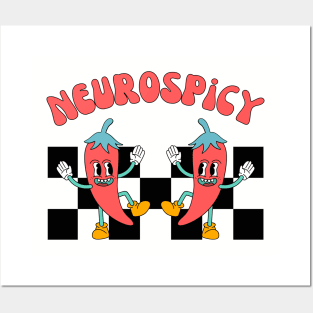 Neuro Spicy, Autism, ADHD, Retro Neurodiversity Posters and Art